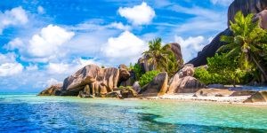 The,Famous,Beach,,Source,D’argent,At,La,Digue,Island,,Seychelles