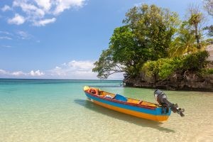 Fish,Boat,On,The,Paradise,Beach,Of,Jamaica