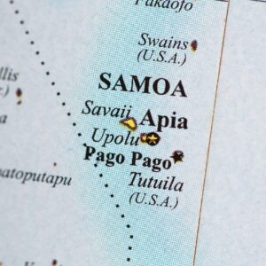 Map,View,Of,Samoa,On,A,Geographical,Globe.