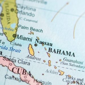 Map,View,Of,Nassau,,Bahamas,On,A,Geographical,Map,Of