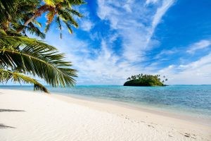 Beautiful,Tropical,Beach,With,Palm,Trees,,White,Sand,,Turquoise,Ocean